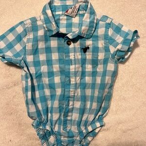 Wrangler Blue and White Checkered Baby Shirt